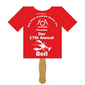 Digital T-Shirt Fast Fan w/ Wooden Handle & Front Imprint (1 Day)